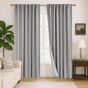 New Deconovo Blackout Curtains 72L 52W Pinch Pleat Grey 2 Panels